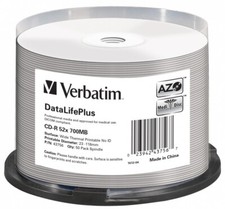 Verbatim CD-R AZO 700MB 52X DL+ bianco termico 43756 confezione da 50 pezzi