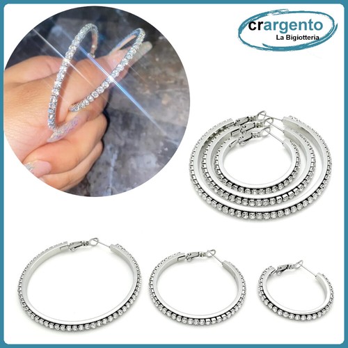 Orecchini cerchio con zirconi - cerchio,