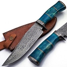 Coltello Bowie damascato fatto