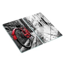 Tagliere Coprifornelli in Vetro 2x30x52cm Bicicletta vintage Vetro Temperato