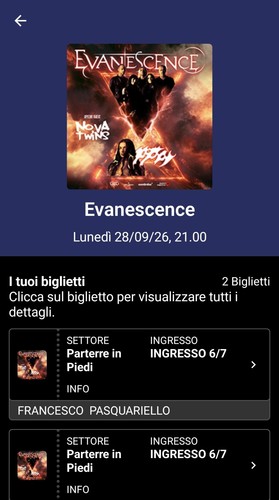 Biglietti parterre concerto - biglietti,
