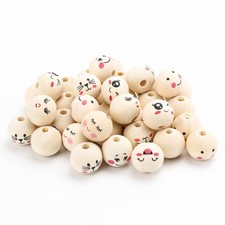 Perle di legno con viso 20 mm