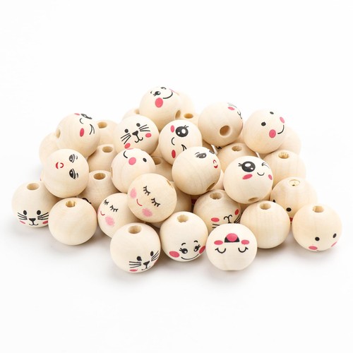 Perle legno con viso mm - viso, 20