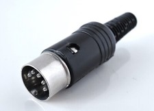 Connettore spina volante maschio DIN 5 Poli a saldare - vintage anni '70