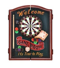 Gioco Dardi Bersaglio Freccette Cassa Legno Decorazione Parete Armadietto Nuovo