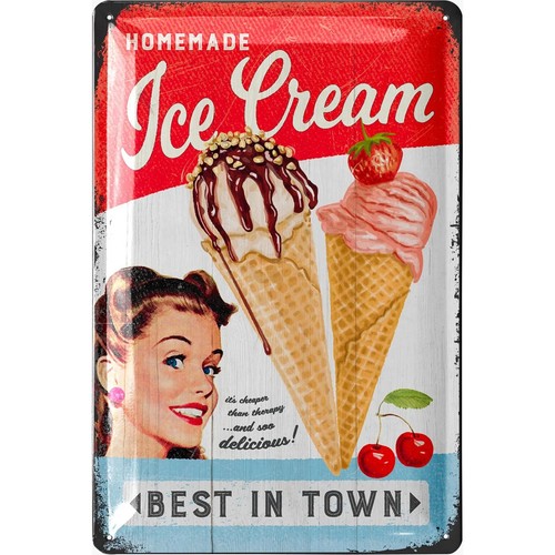 Targa latta gelato - in, retrò