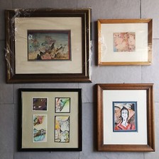 4 QUADRI Surrealismo  7 acquarelli in Anne Marie Brauge ARTE MODERNA