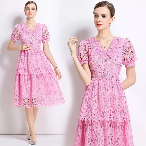 Abito rosa pizzo - abito,