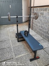 panca palestra usata con bilancere e dischi