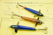 RARE leurre ancien Lot de 3 devons type anglais 1930'spas moulinet ancien