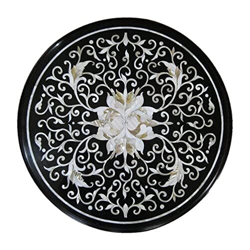 Black marble inlay coffee - black,