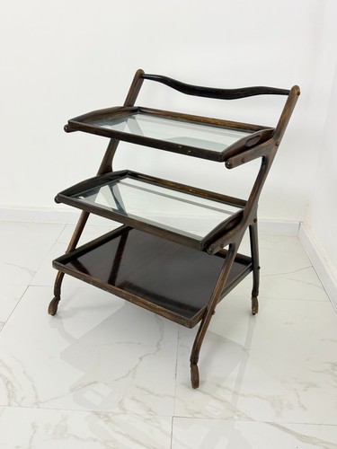 Carrello bar noce - noce, ottone