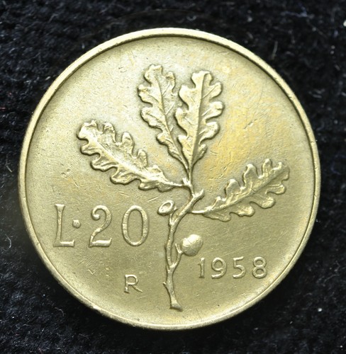 1958 italian republic lire - 1958, 20
