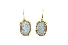 ORECCHINI CON CAMMEO INCISO A MANO IN ARGENTO 925 PLACCATO ORO TORRE DEL GRECO 