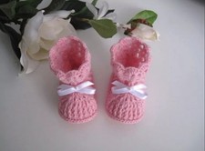 Scarpine Neonata Nascita Fatte a Mano Uncinetto Crochet Handmade Lana