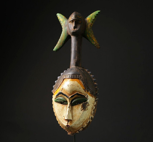 Baule antica maschera africana - baule,