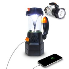 Lanterna LED 4 in 1 ricaricabile, incl. dinamo a manovella, radio di emergenza, power bank