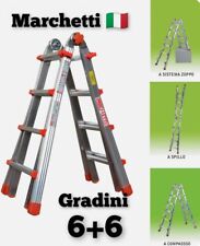 SCALA IN ALLUMINIO MULTIUSO MARCHETTI 6+6 GRADINI 6,30 MT