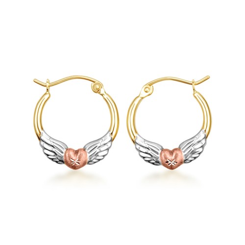 Orecchini cerchio con cuore - a,