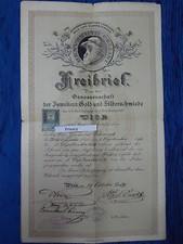 (1417) Attestato Rilasciato dal Cons. dei Gioiell.e Orafi.Ar "Benvenuto Cellini"