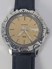 Orologio uomo Seiko SQ100 7N43-8299 giorno/data quarzo Giappone 37mm anni 90
