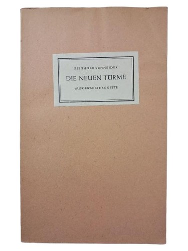Reinhold schneider lyrikbuch - reinhold,