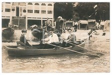 1927 BELLIN (GERMANY) Young people in canoe on the lake - Photo 14x9 cm