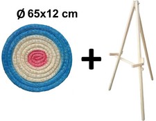 Tiro Con L'Arco Bersaglio di paglia Ø 65 x 12 cm dipinto + stand in legno