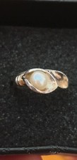 Anello vintage in argento massiccio con perla