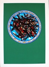 Umberto Mastroianni CIELO serigrafia e smalti 70x50 no schifano lodola dorazio