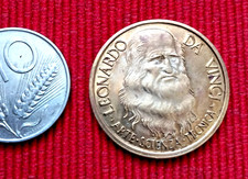 LEONARDO DA VINCI ARTE-SCIENZA-TECNICA  - MEDAGLIA mm 28 dorata