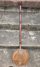 Vintage Long Wood Handle Copper & Brass Bed Warmer "PRINCE GEORGE HOTEL London"