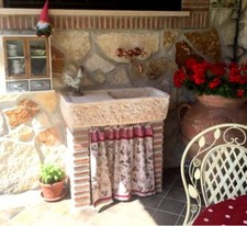 LAVANDINO LAVABO ACQUAIO GOCCIOLATOIO DA GIARDINO CEMENTO LAVELLO VASCA CUCINA