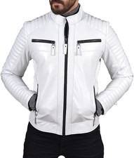 Giacca da motociclista bianca