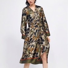 Abito Camicia Midi Zara Verde