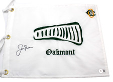 Bandiera da golf Jack Nicklaus firmata Oakmont Country Club 62 US Open con BAS LOA AE38952