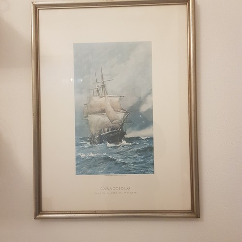 Litografia nave guerra - nave, da