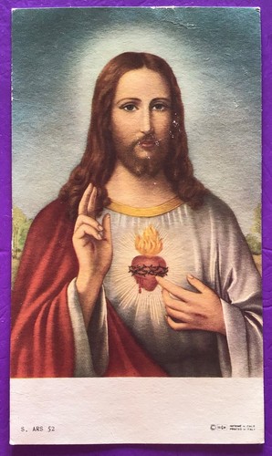 Santino holy card sacro cuore - holy, card,