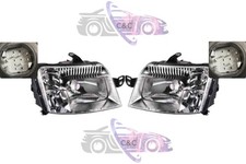 COPPIA FARI FANALE PROIETTORE DX+SX H4 RE EL FIAT PANDA 03>09 SPINA BIANCA 7 PIN