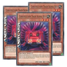 3x Inglese TRENO COSTRUZIONE SEGNALE ROSSO • Comune LED4 EN043 YUGIOH ANDYCARDS