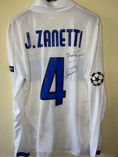 Zanetti Match Worn Issued Shirt  Champion league Inter Autografata