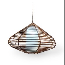 Lampadario etnico in giunco