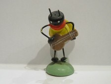vecchia statuetta di APE o VESPA con CHITARRA in legno dipinta a mano miniatura