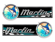 2 adesivi Marlin barca