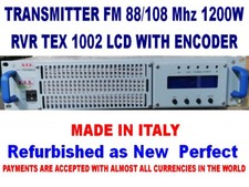 Trasmettitore Broadcast RVR 1002 1200w FM banda larga 88/108 MHZ con ENCODER STEREO