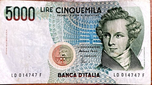 Banconota 5000 lire decreto - banconota,