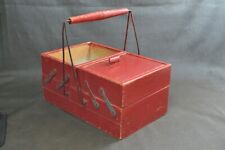 Porta Cucito Portacucito Scatola in legno Vintage anni 80 per Utensili Gioie