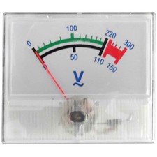 Voltmetro Analogico da Pannello 300V AC – Quadrante Bianco 55x47mm – Misuratore