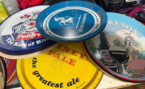 Various used pub trays beer - various,