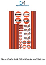 Foglio decalcomania adesivo A4 Gulf Racing modellino auto tuning design 1:18